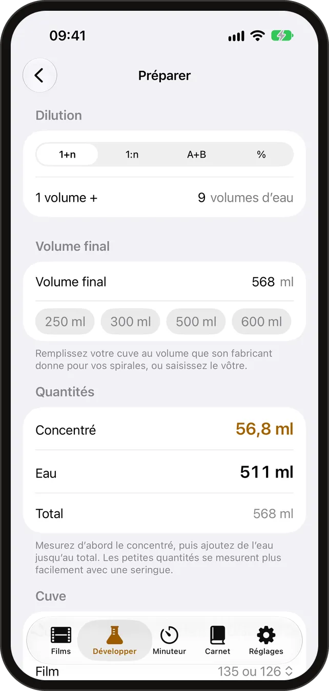 Calculateur de développement