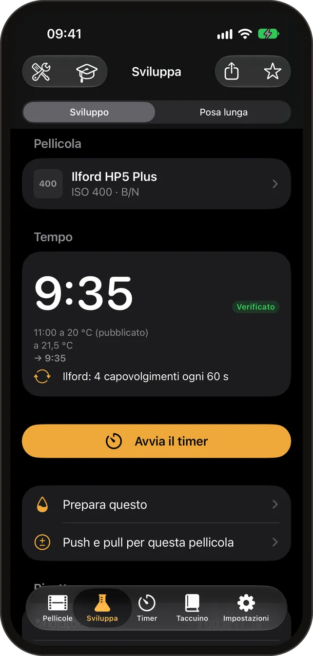 Calcolatore dei tempi di sviluppo