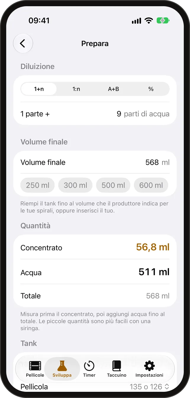 Calcolatore dei tempi di sviluppo
