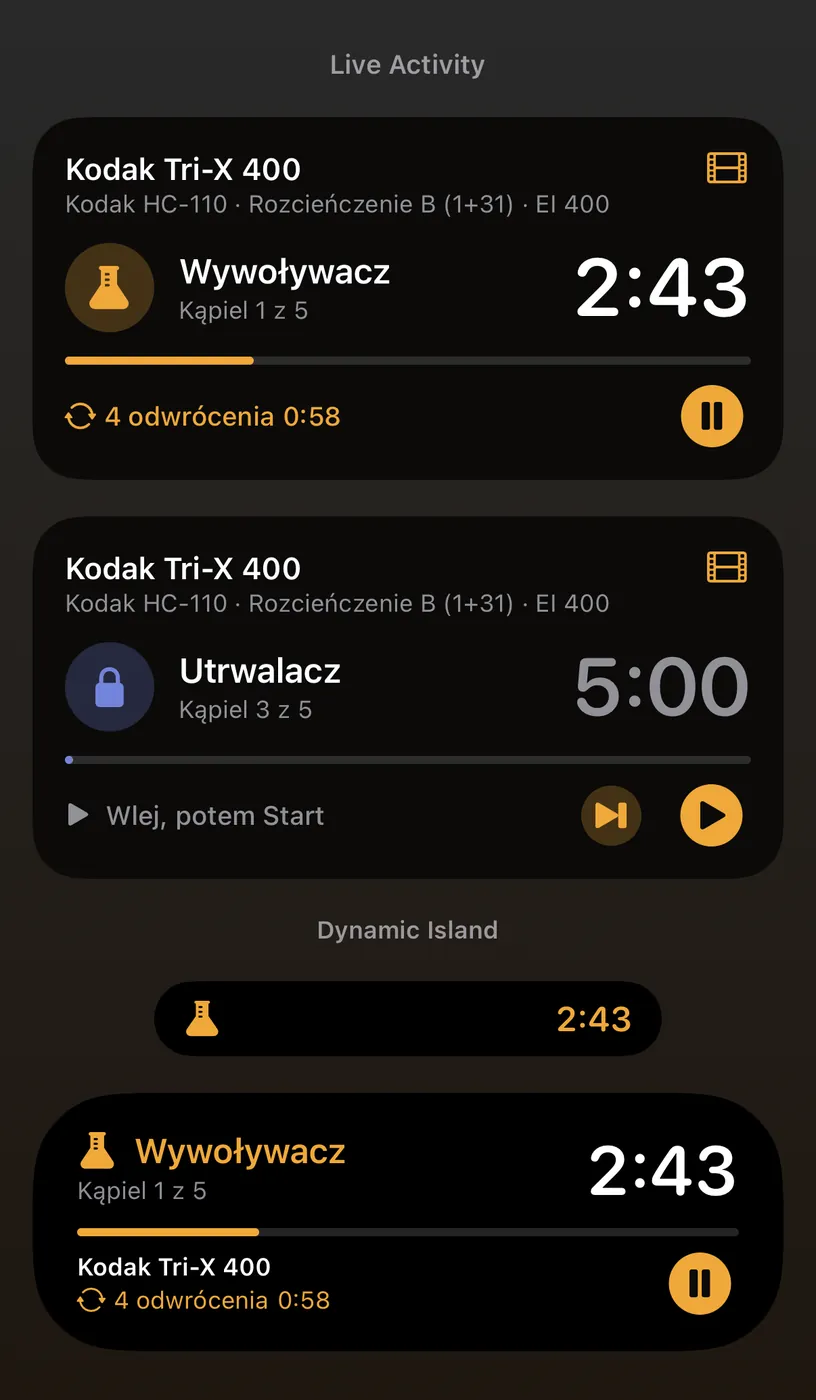 Aktywność na żywo i Dynamic Island